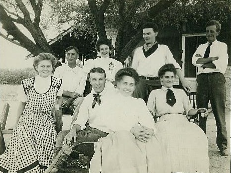Gertrude Pusch-Zipf and Friends. She is center front row, wearing all white