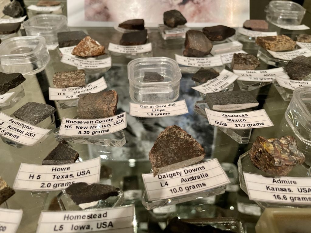 Shelf of Meteorites on Permanent Display at the Pusch House Museum