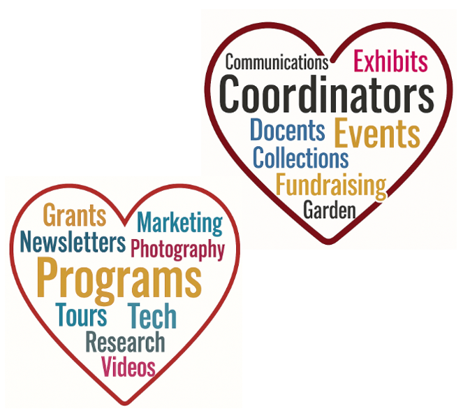 Word Cloud Collage of Volunteer Opportunities with the Oro Valley Historical Society