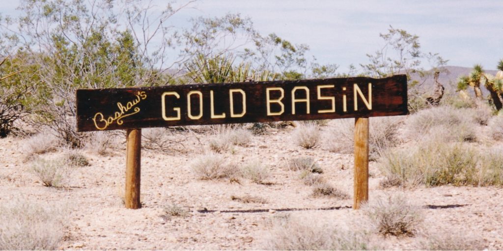 Bashaw's Gold Basin Sign Meteorite Dig