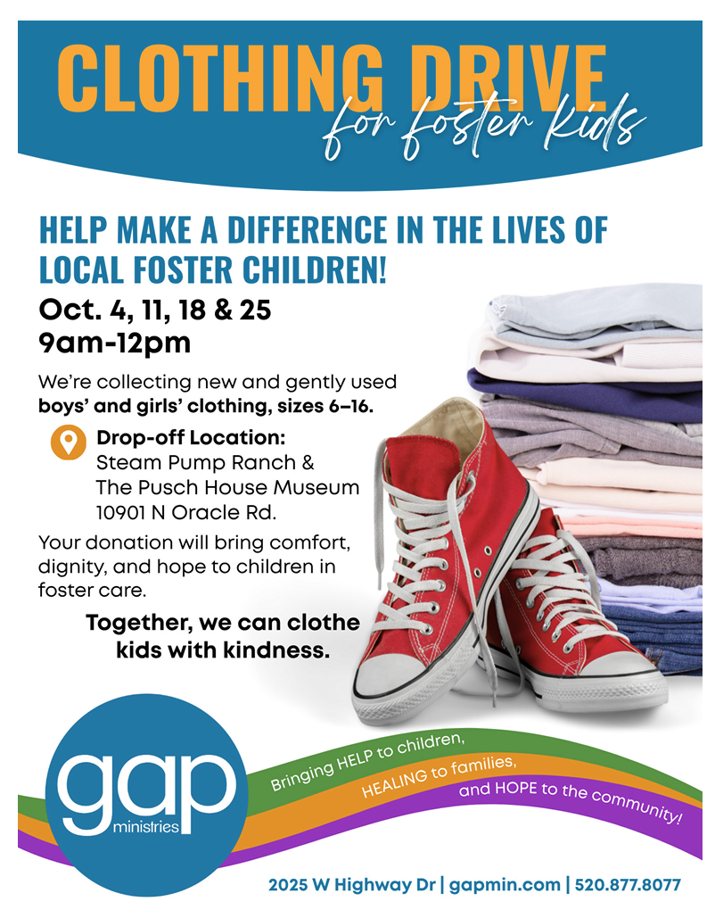 Gap Ministries Clothing Drive Flyer October 2025