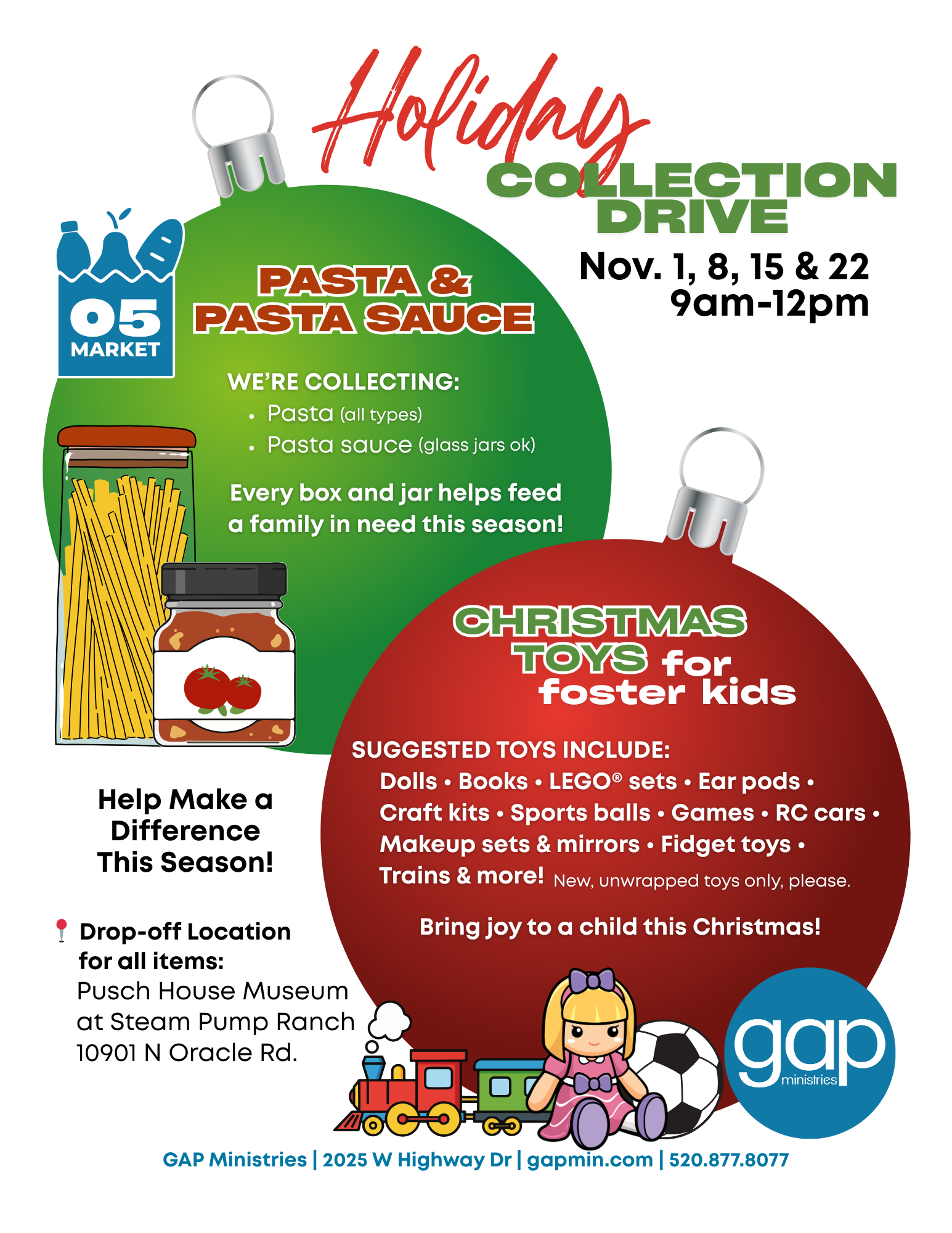 Gap Ministries Holiday Collection Drive Flyer November 2025