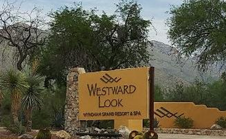 Westward Look Yellow and Brown Entrance Sign