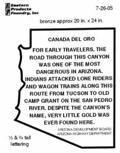 Cañada del Oro Historical Highway Marker from the Historical Marker Database