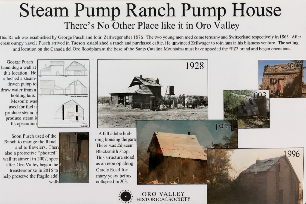 Pump House at Steam Pump Ranch Sign