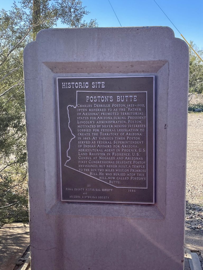 Charles Debrille Poston Historic Marker, Florence, AZ, January 2026