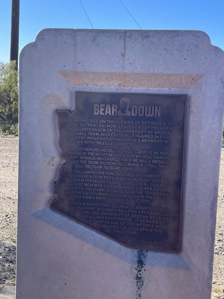 John Button Salmon Bear Down Historic Marker, Florence, AZ, January 2026