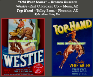 Lettuce & Landscapes PP 2025 Old West Icons Bronco Busters - Oracle Historical Society watermarked - Cowboys riding bucking broncos