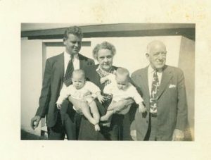 Henry G "Hank" Zipf, Mabel Pusch-Hankins, Jim Hankins with Nancy and Barbara Armstrong twins