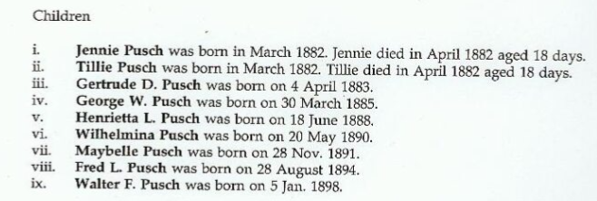 List of nine children's birth dates - 