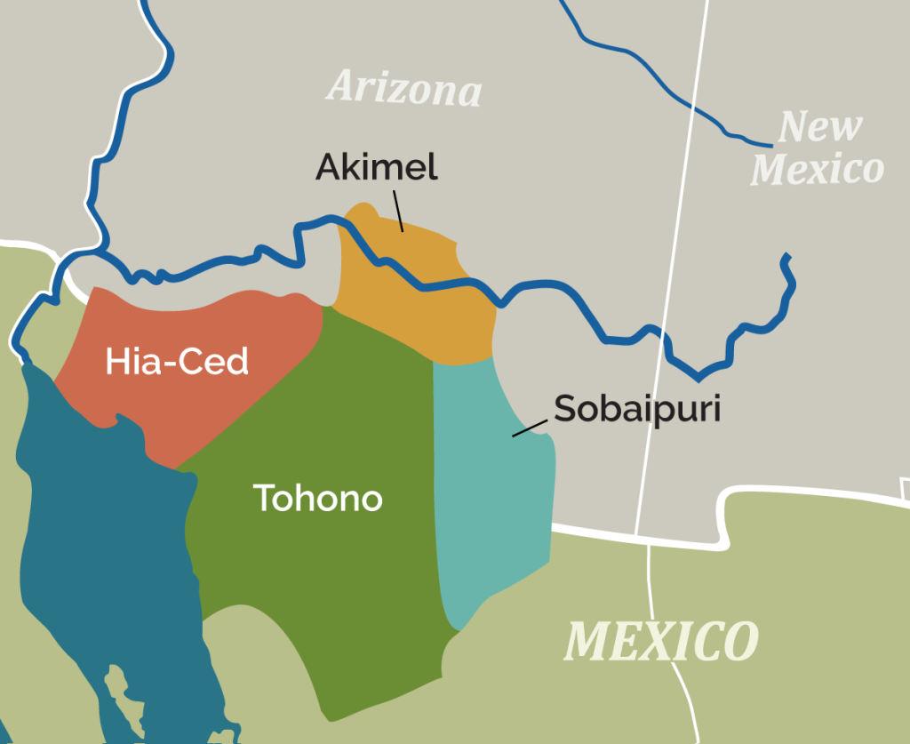 O'Odham Past Territories Map