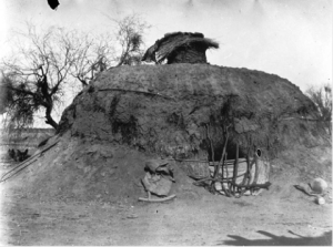 Traditional Sobaipuri O'odham House made of adobe