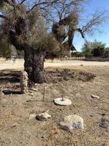 Bird Bath Base at Steam Pump Ranch built with stones