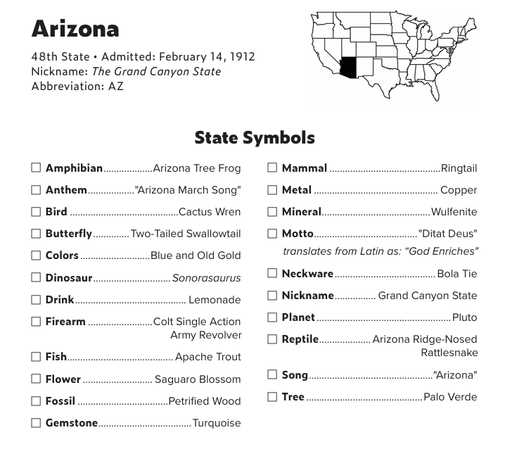 List of Arizona State Symbols