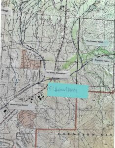 Cañada del Oro Historical Marker Map north of Steam Pump Ranch