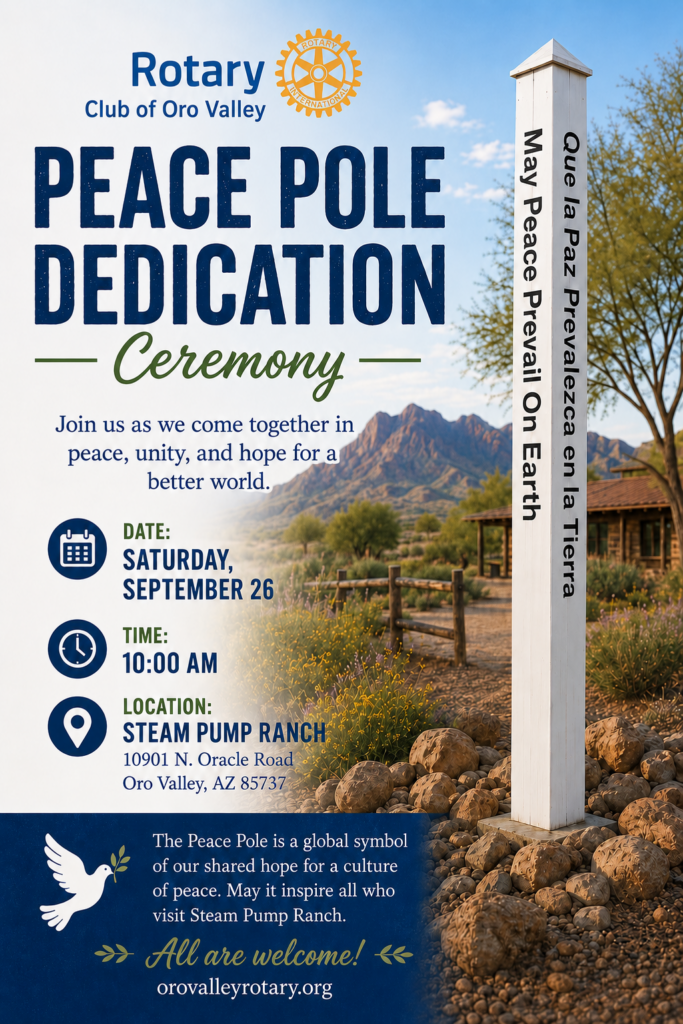 Flyer describing the Peace Pole Dedication, September 2026