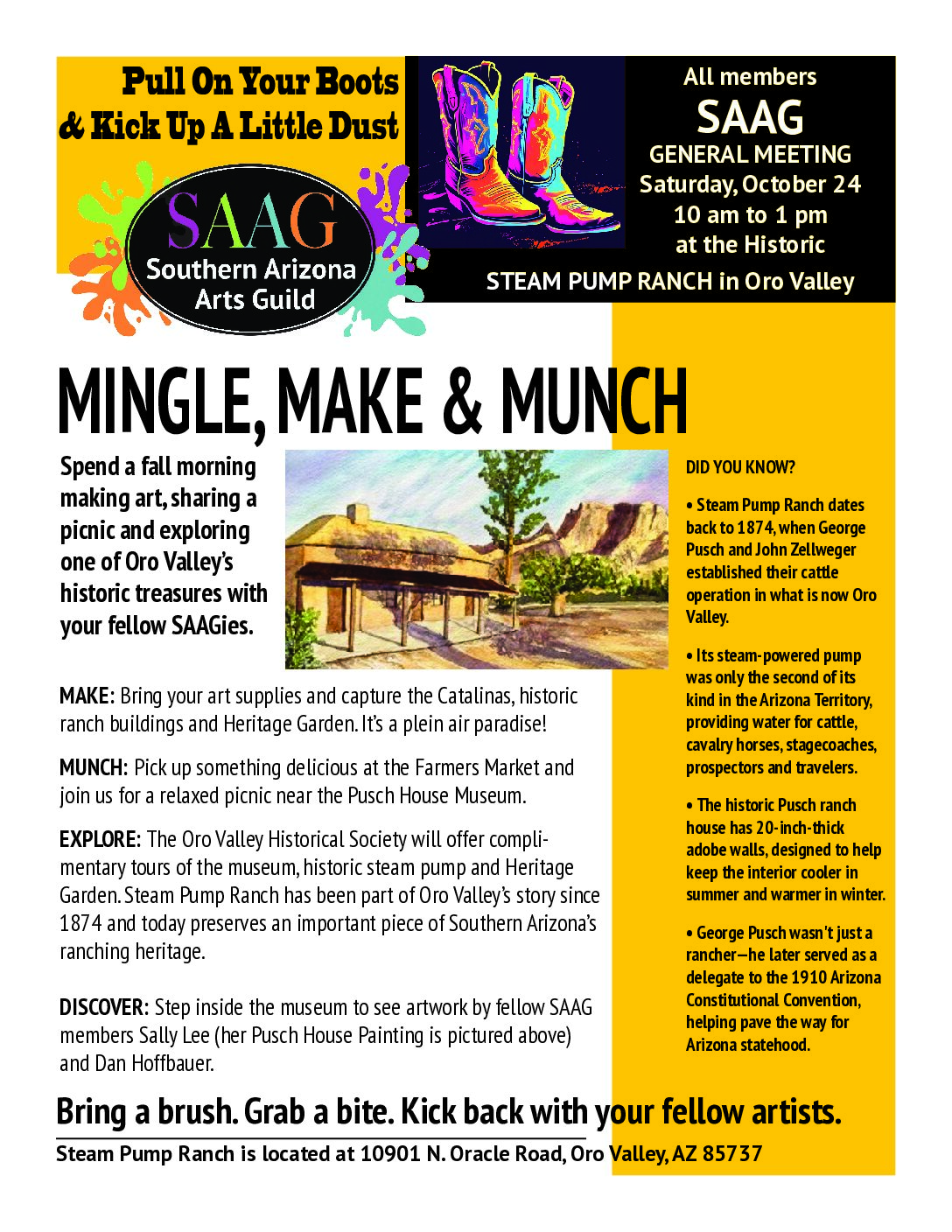 SAAG October, 2026 General Meeting flyer